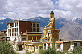 Giant Buddha statue at Likkir Monastery. Ladakh. Jammu and Kashmir, India