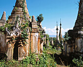 Indein Pagoda and archaeological site. Inle Lake. Shan State. Myanmar.