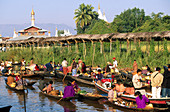 Iwama floating market. Iwama village. Inle Lake. Shan State. Myanmar.