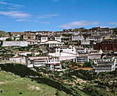 Ganden monastery, one of the three main Buddhist monasteries near Lhasa. Tibet