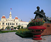 Ho Chi Min statue and City Hall, Ho Chi Minh City (Saigon). Vietnam