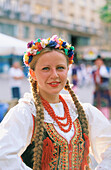 Polish girl with typical costume. Cracow. Poland