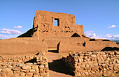 Mission church at Pecos Pueblo. Pecos National Historic Park. New Mexico. USA