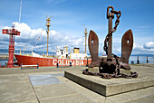 Ships anchor and the Lightship Columbia at the Columbia River Maritime Museum. Astoria. Oregon. USA
