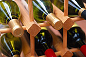 Wine bottles in storage