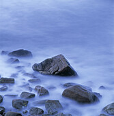 Stones at water edge. Kattegatt Sea, Hovs Hallar, Skåne, Sweden.