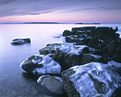 Rocks by the shore of Kattegatt Sea, Skåne, Sweden, Scandinavia, Europe.