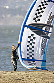 Kite surfing launching. Kite sail.