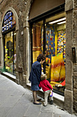 Store on Via Filungo, Lucca. Tuscany, Italy