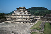 Niches Pyramid at the old city of El Tajin. Veracruz state. Mexico
