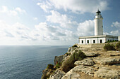 La Mola lighthouse in Punta des Far. Formentera, Balearic Islands. Spain