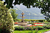 Garden of Grand Hotel at lake Zeller See. Zell am See. Salzburg. Austria