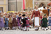 Historical procession Kinderzeche in Dinkelsbühl, Franconia, Germany