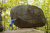 Wobbling stone near Solla. Bavarian Forest. Germany