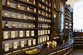 Würzburg Hofapotheke old pharmacy in Juliusspital. Franconia. Germany