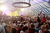 Beer tent at Gäuboden festival in Straubing, Lower Bavaria, Germany