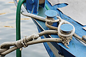 Ropes on a fisher boat, harbour, Grado. Regione Autonoma Friuli Venezia Giulia, Italy