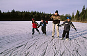 Ice Skating in Prince George region. British Columbia. Canada