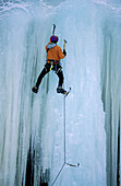 Ice climbing near Prince George. British Columbia. Canada