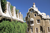 Buildings at Parc Güell by Gaudí. Barcelona. Spain