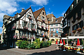 Square in the old town, Platz an der Grand Rue, Colmar Alsace, Haut-Rhin, France