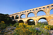 Brücke Pont du Gard, Tal des Gardon, Provence, Frankreich