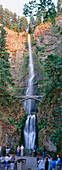 Waterfall, Tourists at Multnomah Falls, Columbia River Gorge, Oregon, USA
