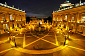 Kapitolsplatz im Abendlicht, Piazza Campidoglio, Rom, Latium, Italien