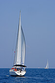Sailing boat going to sea, Ionian Islands, Greece