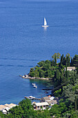 Korfu, Blick auf eine kleine Bucht an der Nordwest Küste, Ionische Inseln, Griechenland