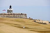 View at Castillo San Felipe del Morro with lighthouse, San Juan, Puerto Rico, Carribean, America