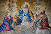 Christ mosaic on St Mark's Basilica Cathedral on Piazza San Marco, Venice, Veneto, Italy