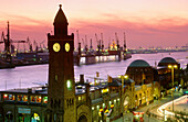 Elbe River at night. Port of Hamburg. Germany