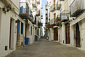 Peñíscola street. Castellon province. Spain.