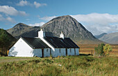 House and Highlands. Glen Coe, Perthshire. Scotland, UK