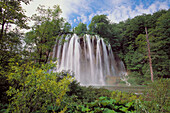 Waterfall, Plitvice lake. Plitvice National Park, Croatia