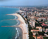 Aerial view of Benicassim in Castellon. Comunidad Valenciana. Spain