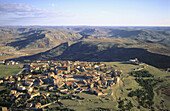 Aerial view of Medinaceli in Soria province. Castilla León, Spain