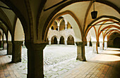 Cloister of Gothic castle built 2nd half 14th century. Lidzbark Warminski. Poland