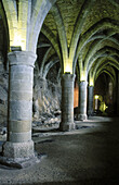 Old prison of Chillon castle (XIIIth century). Montreaux. Switzerland.