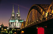 Cathedral and Hohenzollern Bridge. Cologne. Germany