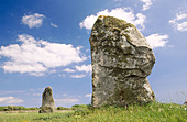 Menhir at Quiberon peninsula. Côte Sauvage. Britanny. France.