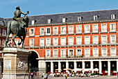 Felipe III statue at Plaza Mayor. Madrid. Spain