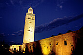 Koutoubia Mosque at night. Marrakech. Morocco