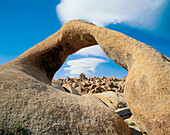 The Alabama Hills Arch and clouds. California. USA