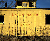 Old train caboose. Union Pacific Railroad. Shaniko. Wasco County. Eastern Oregon. USA