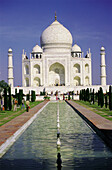 The Taj Mahal, mausoleum of the Empress Mumtaz Mahal. Agra. India