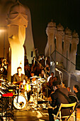 Friday Night Jazz on the roof of Antoni Gaudí's Casa Mila, Eixample, Barcelona, Catalonia, Spain