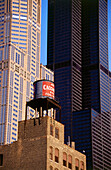 Alte Hausfassaden in Downtown Chicago, Illinois, USA