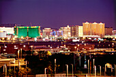 Skyline von Las Vegas bei Nacht, Nevada, USA, Amerika